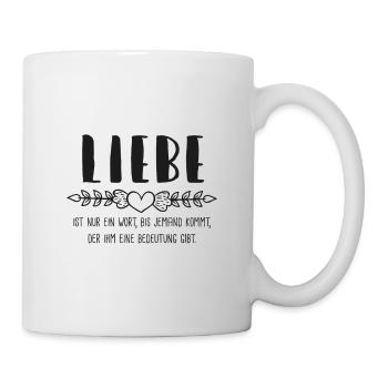 Liebe - Spruch - Bedeutung - Paar - Tasse - Weiß - Rechts
