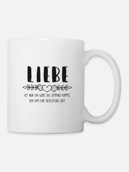 Liebe - Spruch - Bedeutung - Paar - Tasse - Weiß