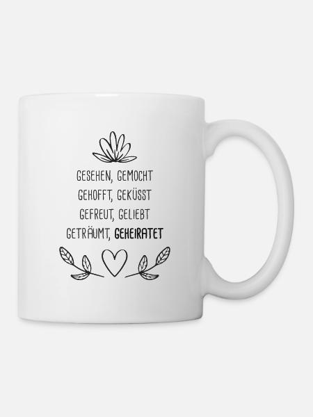 Liebe - Spruch - Hochzeit - Verheiratet - Tasse - Weiß