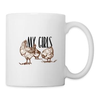 Mes filles poulets poulet ferme agriculture - Mug blanc - blanc - Droite