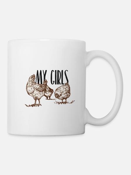 Meine Mädels Hühner Huhn Bauernhof Landwirtschaft - Tasse - Weiß
