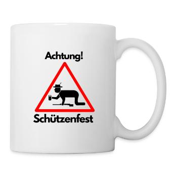 Attention shooting party beer alcohol celebrate shooting - Mug - white - Right