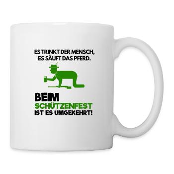 Saufen Schützenfest Schützenverein Trinken Spruch - Tasse - Weiß - Rechts