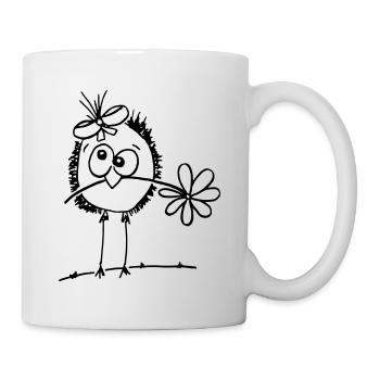 sweet bird with flower in the beak - Mug - white - Right