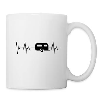 Caravan Camper Camping camper heartbeat - Mug - white - Right