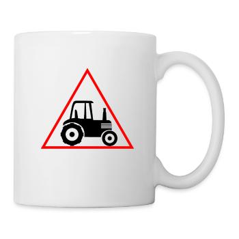 Achtung Tracktor Trecker Landwirt Farmer Bauer - Mug blanc - blanc - Droite