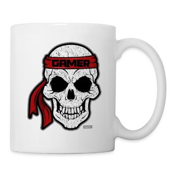 Skull Alien Gamer HARIZ Gamer Gaming Gift - Mug - white - Right