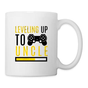 Level Up Onkel Familie Neffe Kind Schwangerschaft - Tasse - Weiß - Rechts