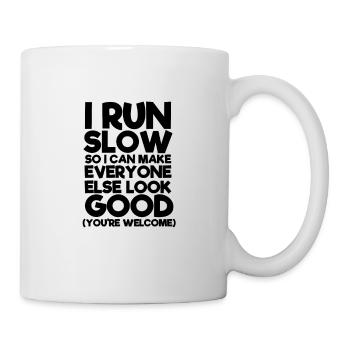 Slow running saying runner running marathon sport - Mug - white - Right