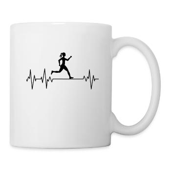 Runner Passion EKG Heartbeat Running Sport - Mug - white - Right