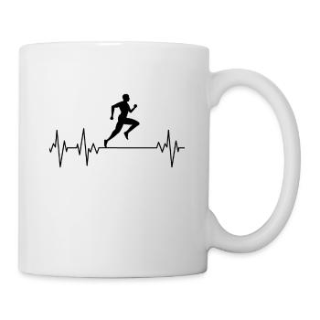 Runner Passion EKG Heartbeat Running Sport Running - Mug - white - Right