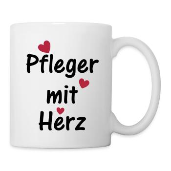 Pfleger mit Herz - Tasse - Weiß - Rechts