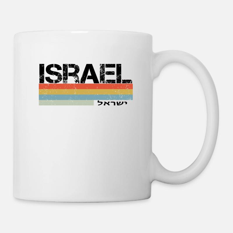 Graphique de style rétro d'Israël - Mug blanc - blanc