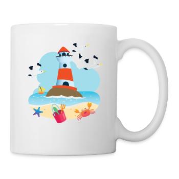 Lighthouse beach - Mug - white - Right