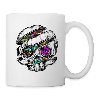 Sliced Skull with doodles - Mug - white - Right