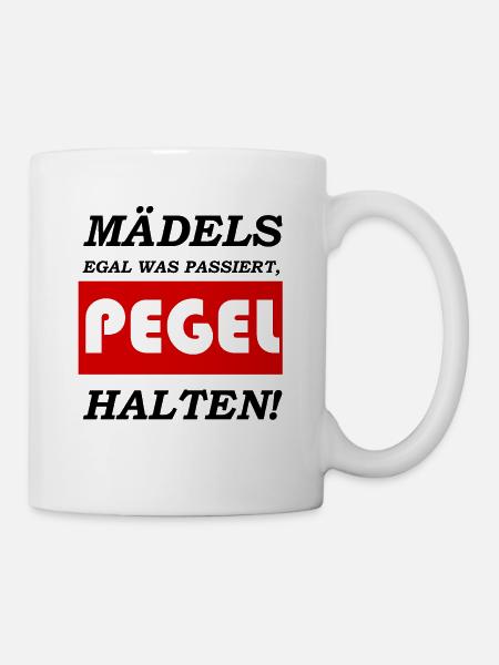 Mädels - Pegel halten - Tasse - Weiß