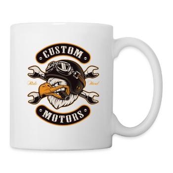 Chopper, Biker, Moto, Aigle - Mug blanc - blanc - Droite