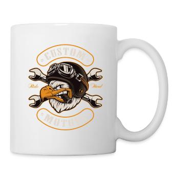 Chopper, Mottorrad, Biker, Adler - Mug - white - Right