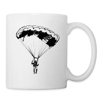 Parachute, skydiving, parachutist - Mug - white - Right