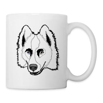 Laika de Yacoutie - style crayonné N&B - Mug blanc - blanc - Droite