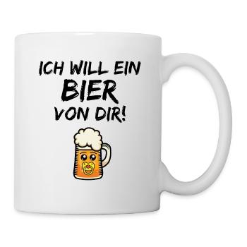 Ich will ein Bier von Dir! Bierbaby Bier trinken - Tasse - Weiß - Rechts