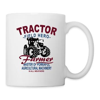 Tracteur - Remorqueur - Agriculteur - Mug blanc - blanc - Droite