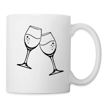 Sparkling Wine Glass Icon - Mug - white - Right