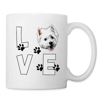 Ich liebe Westie West Highland White Terrier Hund - Tasse - Weiß - Rechts