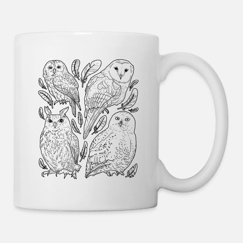 Hiboux - Mug blanc - blanc