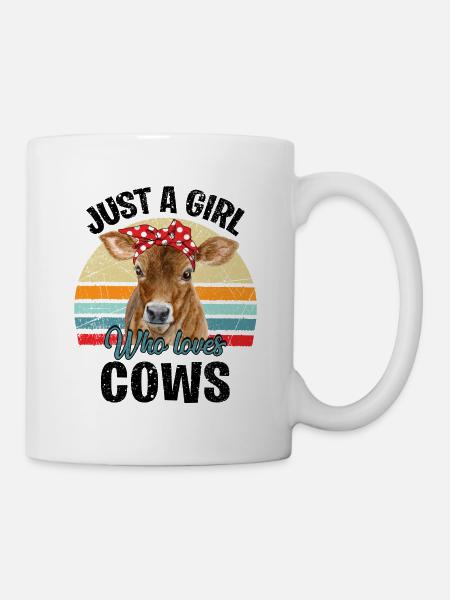 Nur ein Mädchen, das Kühe liebt - Tasse - Weiß