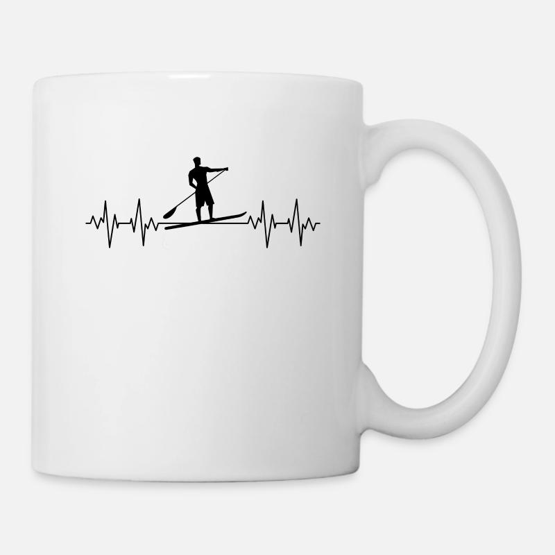 Stand Up Paddling Herzschlag Paddle Wassersport - Tasse - Weiß