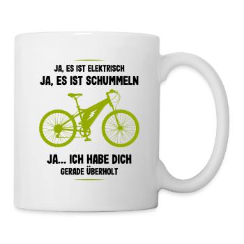 E-Bike Ich habe Dich Überholt Biker Fahrrad Spruch - Tasse - Weiß - Rechts