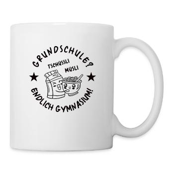 Grundschule Endlilich Gymnasium 5. Klasse Geschenk - Tasse - Weiß - Rechts