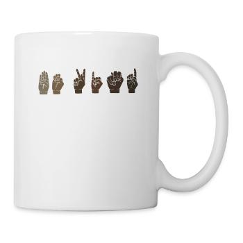 Seien Sie freundlich ASL Gebärdensprache - Tasse - Weiß - Rechts
