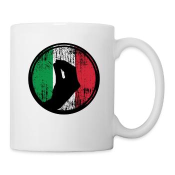 Italy Italians hand gesture Italian flag - Mug - white - Right