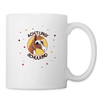 Achtung Schulkind Süßes Pferd Geschenk Mädchen - Tasse - Weiß - Rechts