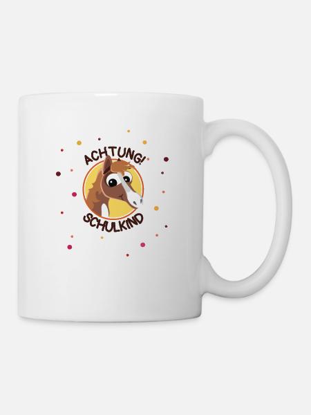 Achtung Schulkind Süßes Pferd Geschenk Mädchen - Tasse - Weiß