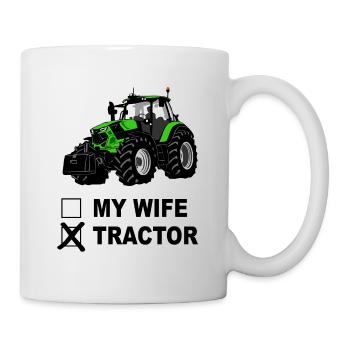 Traktor - Schlepper - Landwirt - Bauer - Tasse - Weiß - Rechts