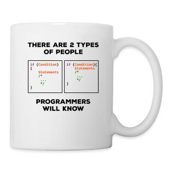2 Arten von Personen Programmierer Programmierer f - Tasse - Weiß - Rechts
