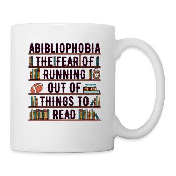 Abibliophobia when reading bookworms reading worm - Mug - white - Right