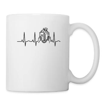 Book books reading heartbeat bookworm gift - Mug - white - Right