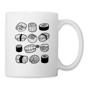 Sushi Line Art - Tasse - Weiß - Rechts