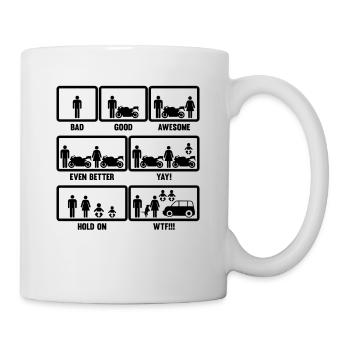 Motorcyclist Family Father Motorbike Biker Bike - Mug - white - Right