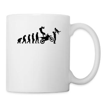 Biker Evolution Dad Motorcyclist Motorcycle Cross - Mug - white - Right