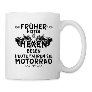Hexen Fahren Motorrad Motorradfahrerin Geschenk - Tasse - Weiß - Rechts