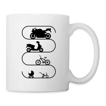 Motorradfahrer Evolution Motorrad Bike Roller - Tasse - Weiß - Rechts