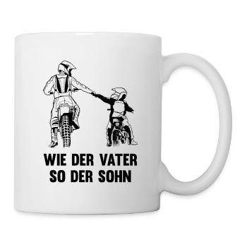Wie der Vater so der Sohn Motocross Motorrad - Tasse - Weiß - Rechts