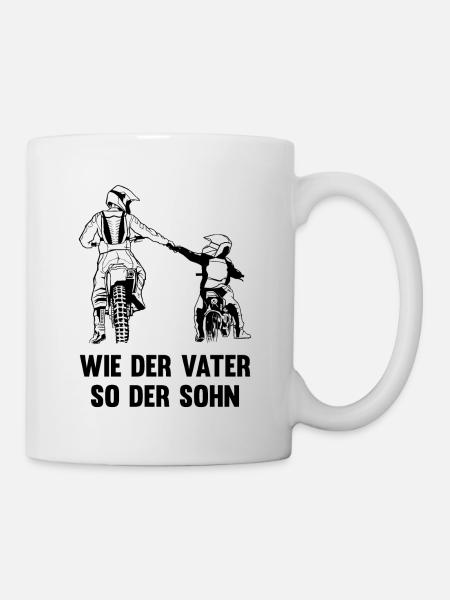 Wie der Vater so der Sohn Motocross Motorrad - Tasse - Weiß