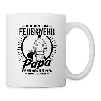 Feuerwehr Papa Feuerwehrmann Firefighter Vatertag - Tasse - Weiß - Rechts