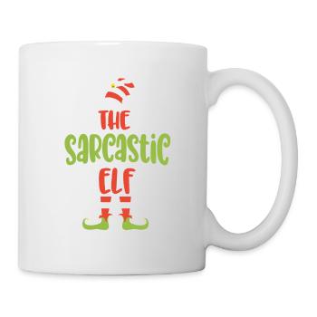 Ich bin der sarkastische Elf, passende Familie Lustiger Chris - Tasse - Weiß - Rechts